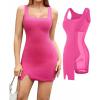 imagePopilush Cocktail Dresses for Women Built in Shapewear Bra 8 in 1 Square Neck Mini Slit Bodycon Summer DressPink