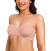 imagePopilush Strapless Bandeau Bras for Women Support Bralettes Minimizer Bra Unlined Underwire Everyday Bras Tube TopPumpkin