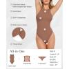 imagePopilush Body Suits for Womens  Sleeveless Crew Neck Tank Top  Tummy Control Shapewear Bodysuit  Going Out TopsLight Coffee