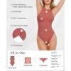 imagePopilush Body Suits for Womens  Sleeveless Crew Neck Tank Top  Tummy Control Shapewear Bodysuit  Going Out TopsRose Redlight Khaki