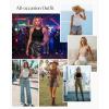 imagePopilush Body Suits for Womens  Sleeveless Crew Neck Tank Top  Tummy Control Shapewear Bodysuit  Going Out TopsRose Redlight Khaki