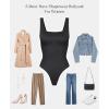 imagePopilush Bodysuit for Women Sleeveless Summer Tank Top ThongBlack