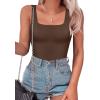 imagePopilush Bodysuit for Women Sleeveless Summer Tank Top ThongDark Brown