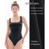 imagePopilush Double Lined Square Neck Body suits Backless Bodysuit Tank Tops Comfortable Bodysuits TopsBlacktank Top Bodysuit