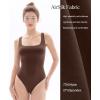 imagePopilush Double Lined Square Neck Body suits Backless Bodysuit Tank Tops Comfortable Bodysuits TopsBrowntank Top Bodysuit