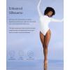 imagePopilush Long Sleeve Body Suits Womens Turtle Neck Shapewear Bodysuit Seamless Tank Tops Thong Body SuitsArctic White