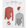 imagePopilush Long Sleeve Body Suits Womens Turtle Neck Shapewear Bodysuit Seamless Tank Tops Thong Body SuitsTangerine Red