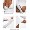 imagePopilush Long Sleeve Body suits for Women Thong Shapewear Bodysuit Tummy Control V Neck Shirt Going Out TopsArctic White