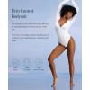 imagePopilush Long Sleeve Body suits for Women Thong Shapewear Bodysuit Tummy Control V Neck Shirt Going Out TopsArctic White