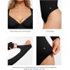 imagePopilush Long Sleeve Body suits for Women Thong Shapewear Bodysuit Tummy Control V Neck Shirt Going Out TopsBlack