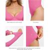 imagePopilush Long Sleeve Body suits for Women Thong Shapewear Bodysuit Tummy Control V Neck Shirt Going Out TopsPink