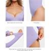 imagePopilush Long Sleeve Body suits for Women Thong Shapewear Bodysuit Tummy Control V Neck Shirt Going Out TopsPurple