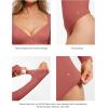 imagePopilush Long Sleeve Body suits for Women Thong Shapewear Bodysuit Tummy Control V Neck Shirt Going Out TopsRed