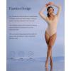 imagePopilush Long Sleeve Bodysuits for Women Tummy Control Shapewear Henley Going Out Shirts Button Down Thong Tank TopsBeige