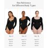 imagePopilush Long Sleeve Bodysuits for Women Tummy Control Shapewear Henley Going Out Shirts Button Down Thong Tank TopsTangerine Red