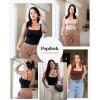 imagePopilush Shapewear Bodysuit Tank Tops Shapewear Tummy Control Thong Bodysuit Double Lined Comfy Soft Body SuitsBrowncamisole Bodysuit