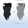imagePopilush Shapewear Bodysuits for Women Sleeveless Tank Tops Square Neck Tummy Control Body Suit Bluetag CollectionBlack