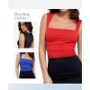 imagePopilush Shapewear Bodysuits for Women Sleeveless Tank Tops Square Neck Tummy Control Body Suit Bluetag CollectionBlack