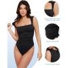 imagePopilush Shapewear Bodysuits for Women Sleeveless Tank Tops Square Neck Tummy Control Body Suit Bluetag CollectionBlack