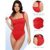imagePopilush Shapewear Bodysuits for Women Sleeveless Tank Tops Square Neck Tummy Control Body Suit Bluetag CollectionRed