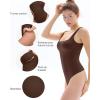 imagePopilush Square Neck Bodysuits for Women Basic Slim Fit Seamless Body Suits Sleeveless Tank TopsDark Brown