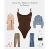 imagePopilush Tank Top Bodysuits for Women Double Lined Tops Sleeveless Thong Body Suits CloudSenseDark Brownadjustable Straps