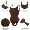 imagePopilush Tank Top Bodysuits for Women Double Lined Tops Sleeveless Thong Body Suits CloudSenseDark Brownadjustable Straps