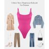 imagePopilush Tank Top Bodysuits for Women Double Lined Tops Sleeveless Thong Body Suits CloudSensePink
