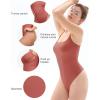 imagePopilush Tank Top Bodysuits for Women Double Lined Tops Sleeveless Thong Body Suits CloudSenseRed