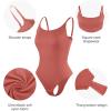 imagePopilush Tank Top Bodysuits for Women Double Lined Tops Sleeveless Thong Body Suits CloudSenseRed