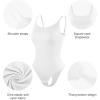 imagePopilush Tank Top Bodysuits for Women Double Lined Tops Sleeveless Thong Body Suits CloudSenseWhite