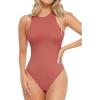 imagePopilush Body Suits for Womens  Sleeveless Crew Neck Tank Top  Tummy Control Shapewear Bodysuit  Going Out TopsRose Redlight Khaki