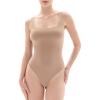 imagePopilush Double Lined Square Neck Body suits Backless Bodysuit Tank Tops Comfortable Bodysuits TopsNudetank Top Bodysuit