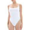 imagePopilush Tank Top Bodysuits for Women Double Lined Tops Sleeveless Thong Body Suits CloudSenseWhite