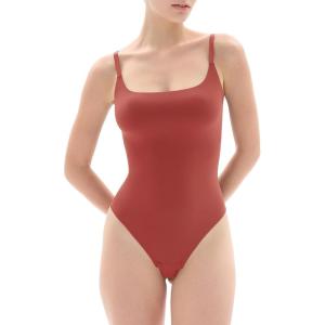 imagePopilush Tank Top Bodysuits for Women Double Lined Tops Sleeveless Thong Body Suits CloudSenseRed