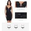 imagePopilush Corset Midi Dress Deep VNeck Adjustable Strape Summer Ruched Dresses Tummy Control Built in ShapewearBlack