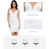 imagePopilush Corset Midi Dress Deep VNeck Adjustable Strape Summer Ruched Dresses Tummy Control Built in ShapewearWhite