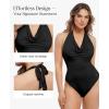 imagePopilush Halter Body suits for Women  Backless Shapewear Tummy Control Bodysuit with Built in Bra Summer Vacation OutfitsBlack