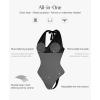 imagePopilush Halter Body suits for Women  Backless Shapewear Tummy Control Bodysuit with Built in Bra Summer Vacation OutfitsBlack