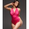imagePopilush Halter Body suits for Women  Backless Shapewear Tummy Control Bodysuit with Built in Bra Summer Vacation OutfitsRed