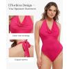 imagePopilush Halter Body suits for Women  Backless Shapewear Tummy Control Bodysuit with Built in Bra Summer Vacation OutfitsRed