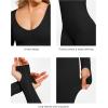 imagePopilush Long Sleeve Jumpsuit for Women Builtin Bra Ribbed U Neck Tummy Control Full Length Bodycon Workout Fall OutfitsBlack