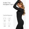 imagePopilush Long Sleeve Jumpsuit for Women Builtin Bra Ribbed U Neck Tummy Control Full Length Bodycon Workout Fall OutfitsBlack