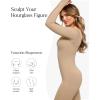 imagePopilush Long Sleeve Jumpsuit for Women Builtin Bra Ribbed U Neck Tummy Control Full Length Bodycon Workout Fall OutfitsChampagne