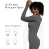 imagePopilush Long Sleeve Jumpsuit for Women Builtin Bra Ribbed U Neck Tummy Control Full Length Bodycon Workout Fall OutfitsLight Gray