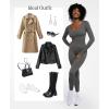 imagePopilush Long Sleeve Jumpsuit for Women Builtin Bra Ribbed U Neck Tummy Control Full Length Bodycon Workout Fall OutfitsLight Gray
