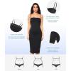 imagePopilush Maxi Womens Shapewear Dress Long Dresses Builtin Bra Slip with Adjustable Straps Bodycon TubeBlack