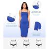 imagePopilush Maxi Womens Shapewear Dress Long Dresses Builtin Bra Slip with Adjustable Straps Bodycon TubeBlue