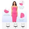 imagePopilush Maxi Womens Shapewear Dress Long Dresses Builtin Bra Slip with Adjustable Straps Bodycon TubePink
