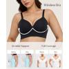 imagePopilush Wireless Seamless Bra for Women Soft Foam Cups Bralette No Wire Support Comfort Everyday BrasBlack